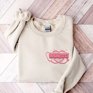 Retro Stethoscope Heart Nurse Sweatshirt, Valentine Heart Sweatshirt, Nurse Life Sweater, Healthcare Worker Gifts, Nurse Valentine Crewneck