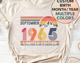 60th Birthday Retro Shirt, 1965 Birthday Sweatshirt Gift, 60 Years Bday Number Hoodie for Women / Men, Sixties Bday Tee For Wife Or Husband