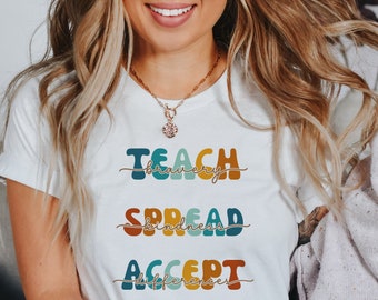 Autism Awareness Shirt, Neurodiversity Tee, Autism Month T-Shirt, Autism Teacher Gift, Spread Kindness Shirt, Cute Teacher Diversity TShirt