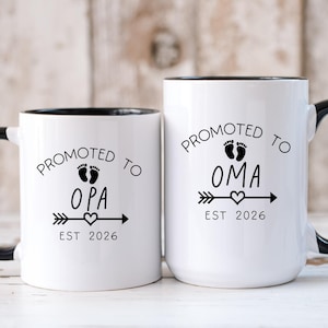 Tazas personalizadas para abuelas primerizas, taza para nuevos abuelos, revelación de embarazo, abuela primeriza, anuncio de bebé