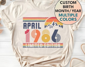 Chemise rétro 40e anniversaire, cadeau de sweat-shirt d'anniversaire de 1986, sweat à capuche numéro 40 ans anniversaire pour femme/homme, t-shirt anniversaire 40 ans pour femme ou mari