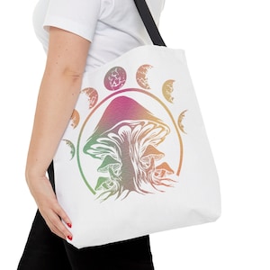 Mushroom Tote Bag, Cottagecore Tote Bag, Magic Mushroom Gift, Gift Ideas For Mushroom Lover, Funny Plant Gift Tote Bag, Nature Shopping Bag