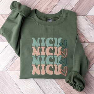 NICU Valentine&#39;s Day Sweatshirt, Neonatal ICU Nurse Gift, NICU Staff Valentines Outfit, Nicu Nurse Gift Ideas, Valentines Day Gift For Nurse