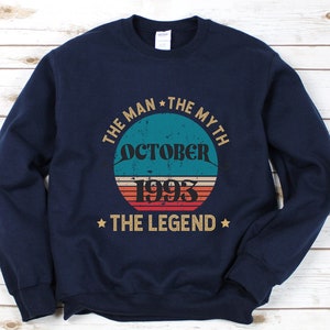 Born In 1993 Sweatshirt, Mens Birthday Party Sweater, Turning 30 Crewneck, Birthyear Long Sleeve For My Dad, Daddy&#39;s 30th Birthday Gift