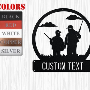 Custom Hunter Metal Sign Decor, Hunter Personalized Wall Decor, Personalized Hunting Father And Son Monogram Metal Sign, Hunting Lover Sign