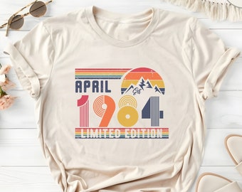 40th Birthday Retro Shirt, 1984 Birthday Sweatshirt Gift, 40 Years Bday Number Hoodie for Women / Men, Forties Bday Tee For Wife Or Husband