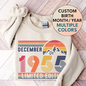 1955 Sweatshirt, 1955 Birthday Sweatshirt Sweater, 1955 Birthday Year Number Sweat for Women Or Man, Birthday Gift, 70th Birthday Shirt