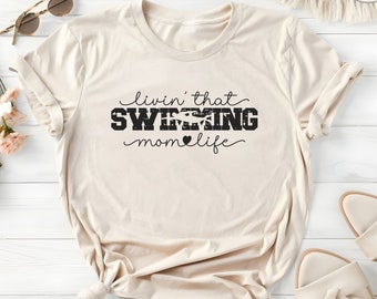 Simmamma-tröja, simmamma-tröja, simmamma-present, sportmamma-tröja, simmamma-tröja, simmamma-födelsedagspresent till familjen