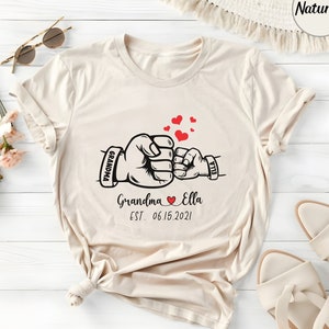 Personalized Great Grandma Est Shirt, Best Grandma Ever Custom Birthday Tee, New Grandparent Crewneck Gift, Grandma With Grandchild Name