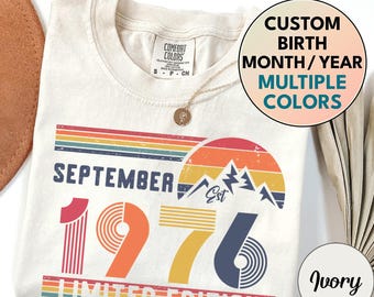 1976 Comfort Colors Shirt, 1976 Birthday Sweatshirt, 1976 Birthday Year Number Long Sleeve Shirt for Women / Men, 50th Birthday Tee Gift