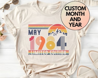 40th Birthday Retro Shirt, 1984 Birthday Sweatshirt Gift, 40 Years Bday Number Hoodie for Women / Men, Forties Bday Tee For Wife Or Husband