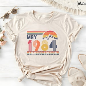 40th Birthday Retro Shirt, 1984 Birthday Sweatshirt Gift, 40 Years Bday Number Hoodie for Women / Men, Forties Bday Tee For Wife Or Husband