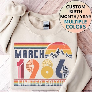 Sudadera retro de cumpleaños de 1986 – Regalo vintage de 40 cumpleaños – Camiseta unisex para hombre y mujer – Traje clásico de fiesta de aniversario estilo años 90