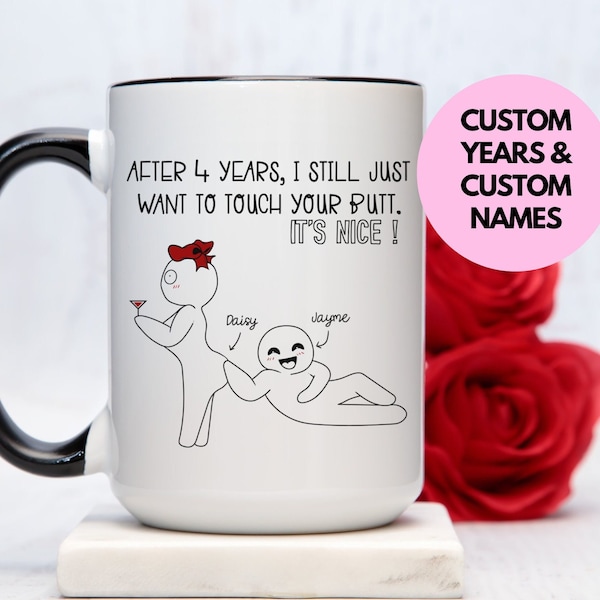 I Love Your Butt Custom Coffee Mug, Personalized Gift For Her, Couple Valentines Day Present, Wife Anniversary Funny Memes, Couple Jokes Cup