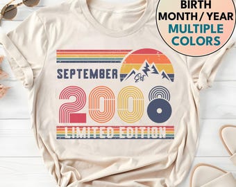 18. Geburtstag Retro Shirt, 2008 Geburtstag Sweatshirt Geschenk, 2008 Bday Jahr Nummer Hoodie für Frauen / Männer, Geburtstag T-Shirt für Tochter oder Sohn