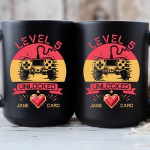 5th Wedding Anniversary Mug Gift For Him And Her, 5th Anniversary Mug For Husband & Wife, Married 5 Years, 5 Year Together Retro Game Mug