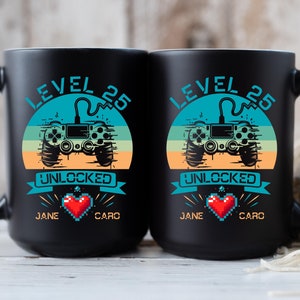 Silver Wedding Anniversary Gift For Him And Her 25th Anniversary Mug For Husband & Wife Married For 25 Years 25 Year Together Retro Game Mug