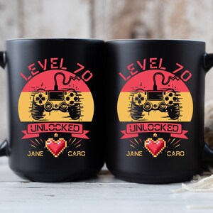70th Wedding Anniversary Gift For Him And Her, Married For 70 Years, 70th Anniversary Mug For Husband & Wife 70 Year Together Retro Game Mug