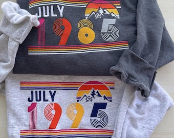 Borduurwerk sweatshirt 1986, trui verjaardagscadeau 1986, jaarnummer verjaardag 1986 zweet voor dames of man, verjaardagscadeau, 40e verjaardag