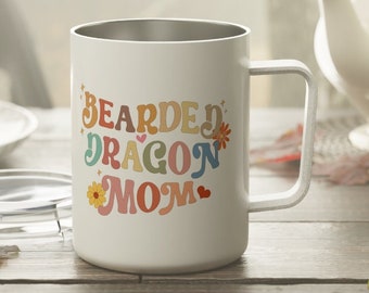 Bärtige Drache Mama Isolierte Kaffeetasse, Bartdrache Besitzer Geschenk Tasse, Exotische Tier Becher, Eidechse Mama Tasse, Haustier ReptilIen Liebhaber Geschenkideen