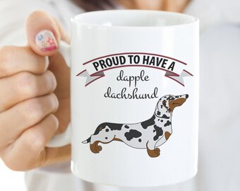 Taza de café con texto "Amo al perro salchicha", orgullosa mamá y papá del perro salchicha moteado, taza para dueño de perro salchicha Doxie Wiener Weiner, regalo para amantes del perro salchicha