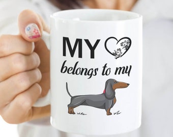 Taza de café con la frase "Amo a mi papá y mi mamá Dachshund", taza para dueño de perro salchicha Doxie Wiener Weiner, regalo para amantes de los Dachshund, regalo de Navidad para Dachshund