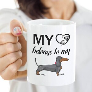 I Love Dachshund Dad Mom Coffee Cup, Doxie Wiener Weiner Sausage Dog Owner Mug, Dachshund Lover Gift, Dachshund Present Christmas Gift
