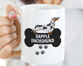 Taza de café para papá y mamá con Dachshund moteado, taza para dueño de perro salchicha Doxie Wiener Weiner, amo al Dachshund, regalo para amantes del Dachshund, regalo para Dachshund