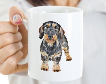 Taza de café para papá y mamá orgullosos de Dachshund de pelo duro, taza para dueños de perros salchicha Doxie Wiener Weiner, regalo para amantes de los Dachshund, regalo de Dachshund