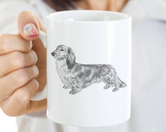 Stolze langhaarige Dackel Dad Mom Kaffeetasse, Doxie Wiener Weiner Wursthund Besitzer Tasse, Dackel-Liebhaber Geschenk, Dackel Geschenk Geschenk