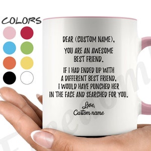 7 Colors Personalized Best Friend Mug, Best Friends Forever, Bestie Gift, BFF Coffee Mug, Bestie Mug, BFF Birthday Gift, Best Friend Gift