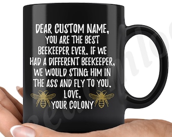Personalized Beekeeper Mug, Beekeeper Gift For Women And Men, Beekeeping Gifts, Bee Mug, Bee Lover Gift, Beekeeping Mug, Bee Owner Gift