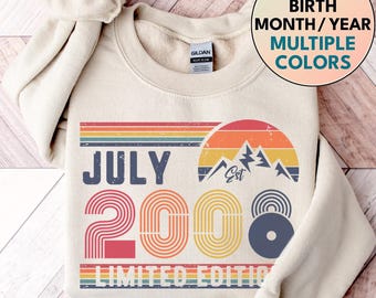 18th Birthday Sweatshirt, 2008 Sweatshirt, 2008 Birthday Sweatshirt Sweater, 2008 Birthday Year Number Shirt for Women Or Man, Birthday Gift