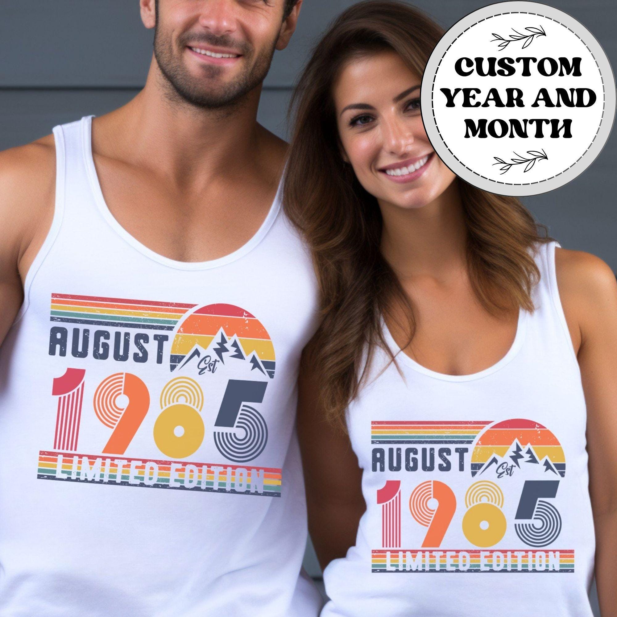 40th Birthday Retro Unisex Tank Top, 1985 Birthday Shirt Gift, 1985 Bday Year Number Racerback Tank for Women, Birthday Tee For Daughter Son