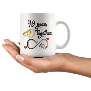 49th Wedding Anniversary Mug - 15 Oz Ceramic Cup For Husband & Wife Celebrating 49 Years