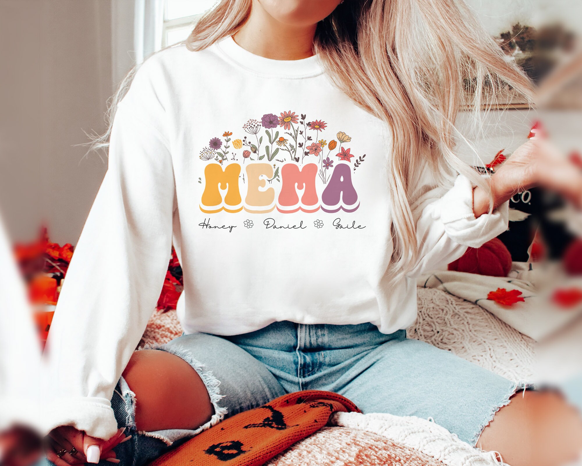 Personalized Mema Sweatshirt, Custom Mema Gift With