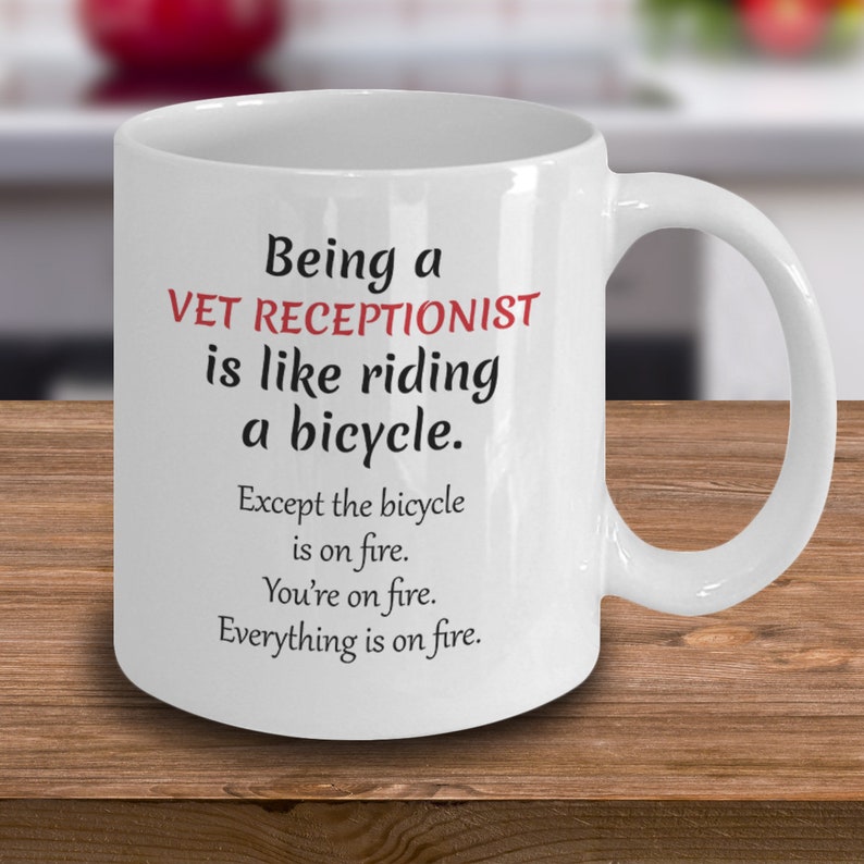Vet Receptionist Cofffee Cup Funny Gift Vet Office Worker Etsy