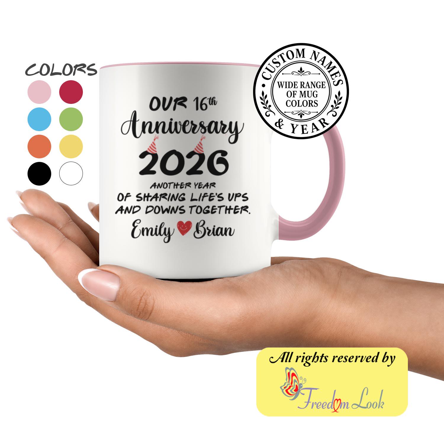 Personalized 16th Wedding Anniversary Gift for Him and Her