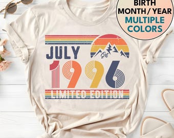 30th Birthday Retro Shirt, 1996 Birthday Sweatshirt Gift, 30 Years Bday Number Hoodie for Women / Men, Thirties Bday Tee For Daughter Or Son