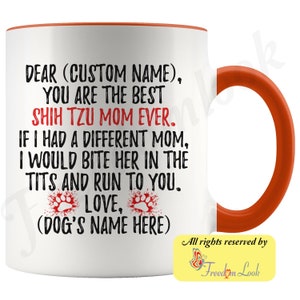 Personalized Shih Tzu Dog Women Gifts, Shih Tzu Mom Present Gift, Shitzu Mommy Mug, Shih Tzu Owner Gift, Chrysanthemum Dog Mom Gift image 7