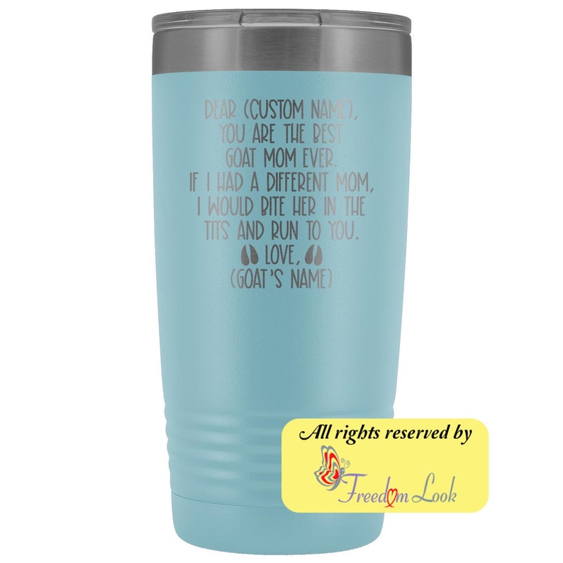 Personalized Goat Mom Gifts, Best Goat Mom Ever Tumbler, Goat Owner, Unique Goat Gifts, I Love Goats, Goat Mother Present, Custom Goat Gift image 6