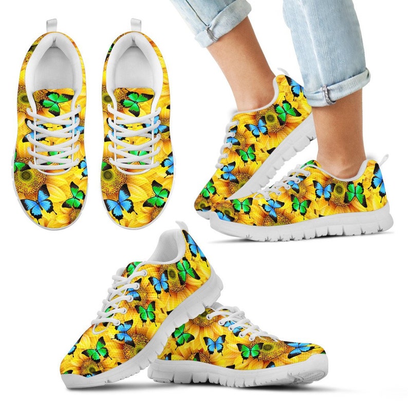 Sunflower With Bird And Butterfly Women's Sneakers