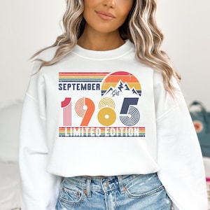 1986 Sweatshirt, 1986 Birthday Sweatshirt Sweater, 1986 Birthday Year Number Sweat for Women Or Man, Birthday Gift, 40th Birthday Shirt image 3
