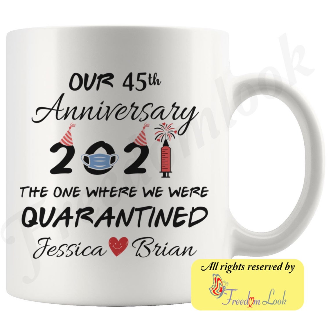 Personalized 45th Wedding Anniversary Gift For Him And Her