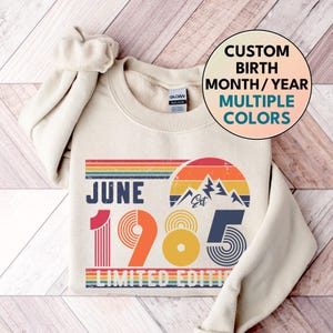 Sweat-shirt 1985, pull sweat-shirt anniversaire 1985, sweat-shirt numéro 1985 anniversaire année pour femme ou homme, cadeau d'anniversaire, chemise 40e anniversaire