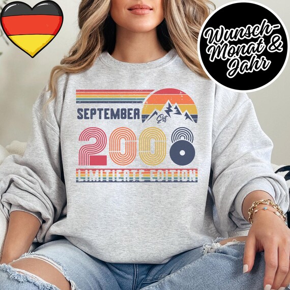 18. Geburtstag Retro Sweatshirt – Vintage 2008 Pullover Geschenk – Hoodie 18 Jahre Unisex – Coole Idee für Party, Club & Geschenk