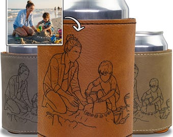Porte-boisson personnalisé avec contour pour enfant de baby-sitter, glacière personnalisée pour nounou, photo gravée, cadeau de gaine pour boisson d'appréciation du soignant