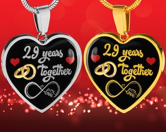 Personalisierte individuelle gravierte Anhänger Halskette, 29. Hochzeitstag Geschenk für sie, verheiratet 29 Jahre, 29 Jahre zusammen mit meiner Frau