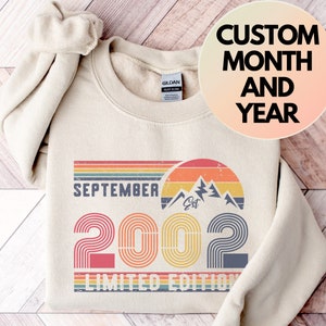 2002 Sweatshirt, 2002 Birthday Sweatshirt Sweater, 2002 Birthday Year Number Sweat for Women Or Man, Birthday Gift, 21st Birthday Sweatshirt