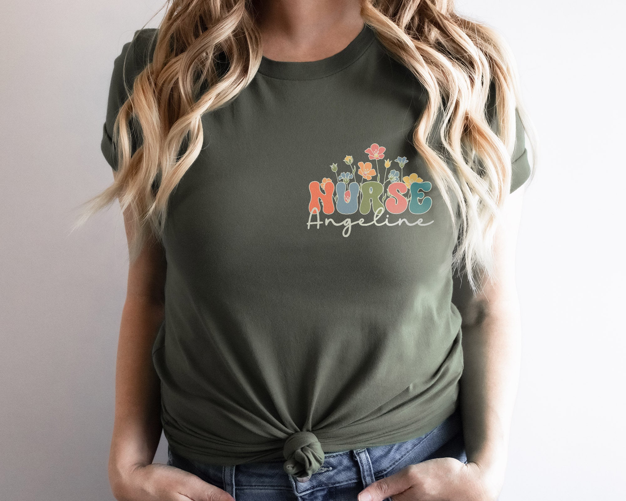 Personalized Nurse Shirt, Wildflower Tees For RN